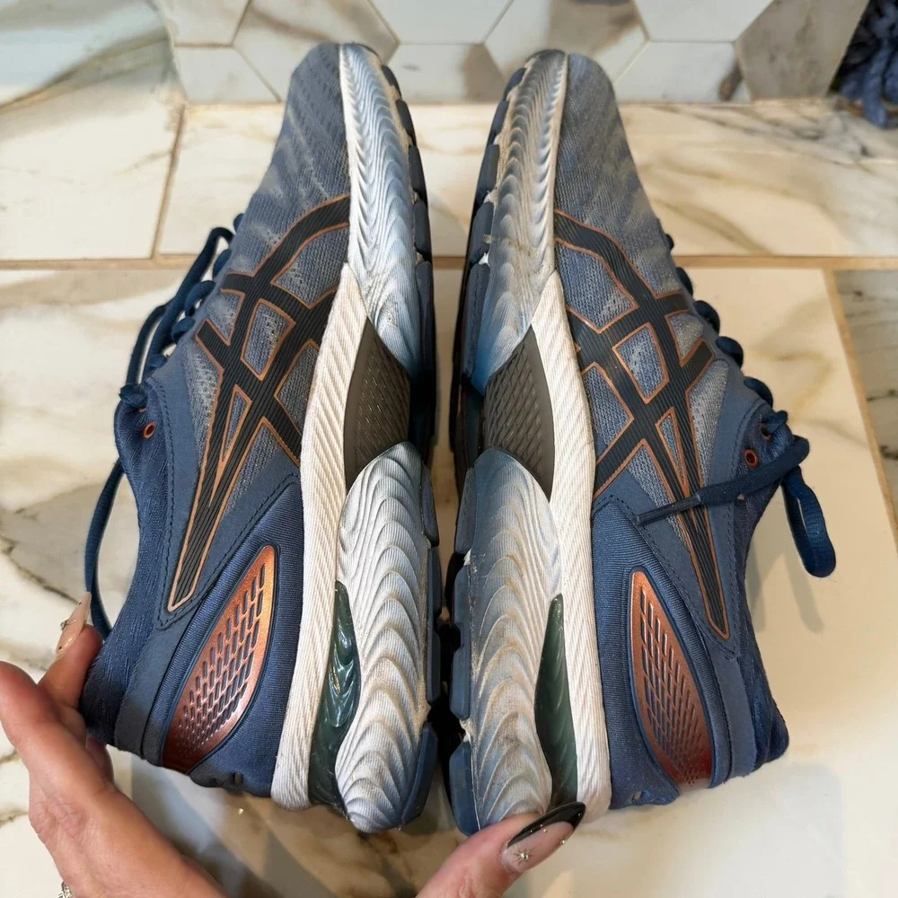Asics‎ Gel-Nimbus 22 Men's 9 Navy Blue Copper Running Shoes 1011A680 Sneaker